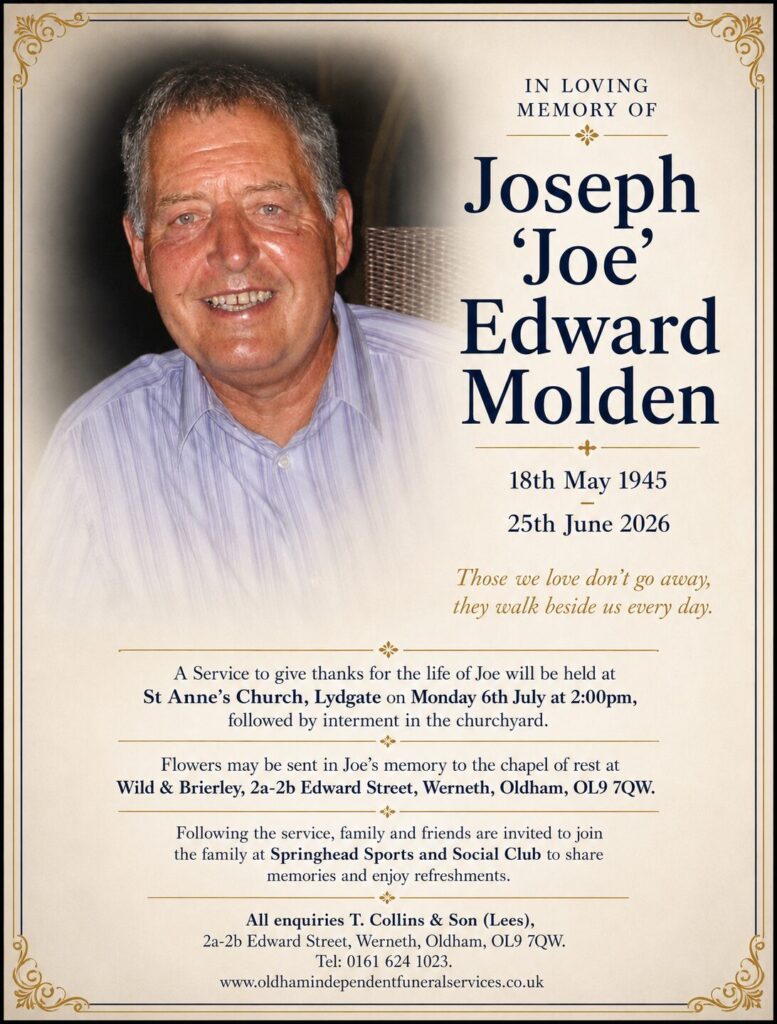 Joseph Edward Molden - Obituary Notice Joseph Edward Molden - Obituary Notice